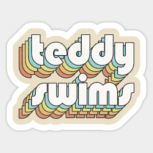 Retro Teddy Swims Sticker